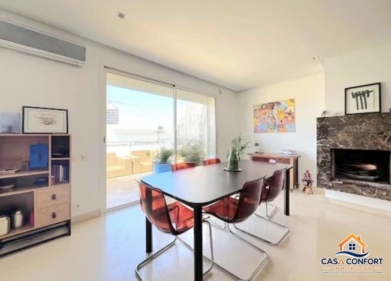 Location longue durée – Appartement 3 chambres meublé de 205 m² à Racine, Casablanca