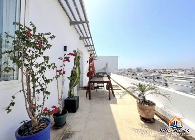 Location longue durée – Appartement 3 chambres meublé de 205 m² à Racine, Casablanca