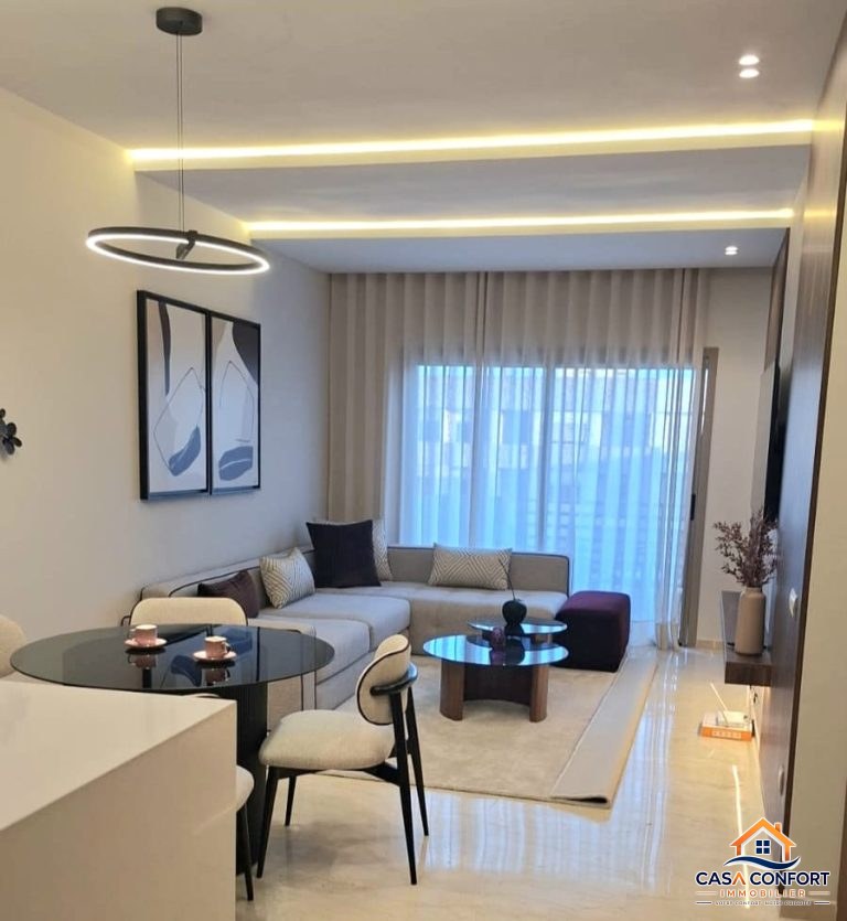 Studio Meublé Haut Standing Neuf de 56 m² avec Vue Piscine à Louer – Nouaceur Casablanca