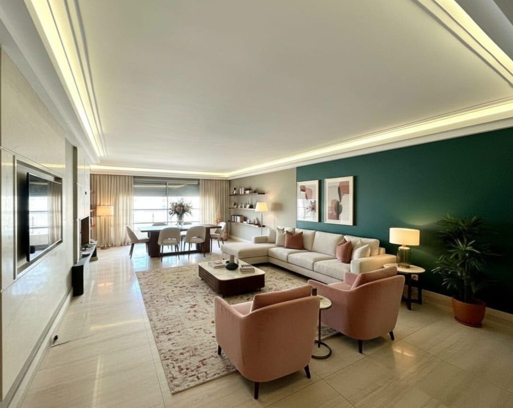 Charmant appartement 2 chambres à louer non meublé au Triangle d’Or, Casablanca