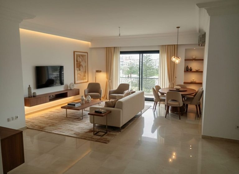 Appartement de très haut standing de 3 chambres à louer vide– Racine, Casablanca