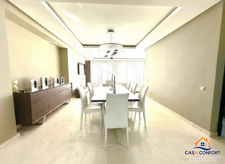 Appartement 3 chambres meublé très haut standing de 220 m² à louer à Gauthier – Casablanca