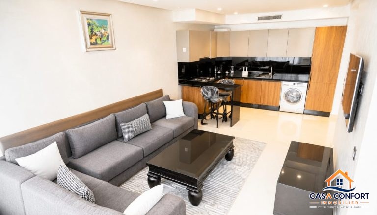 Studio neuf meublé de 64 m² avec terrasse à louer – Les Princesses, Casablanca