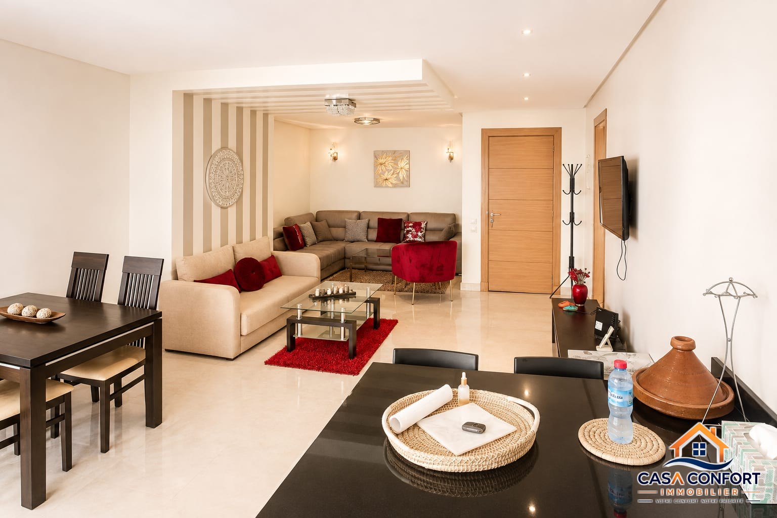 Lire la suite à propos de l’article Appartement 2 chambres meublé de 78 m² à louer longue durée à Palmier Casablanca