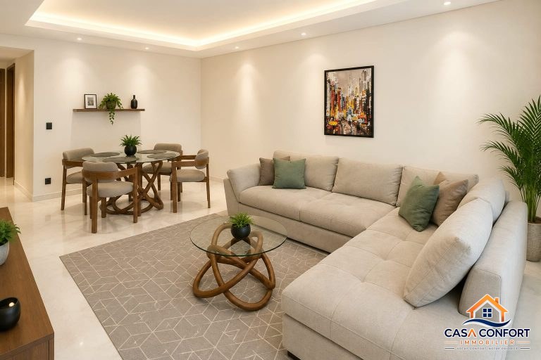 Location appartement 2 chambres meublé de 91 m² – Casablanca Finance City CFC