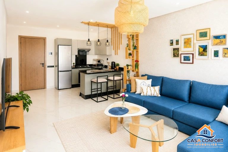 Location longue durée Studio les Princesses neuf haut standing meublé de 56 m² – Casablanca