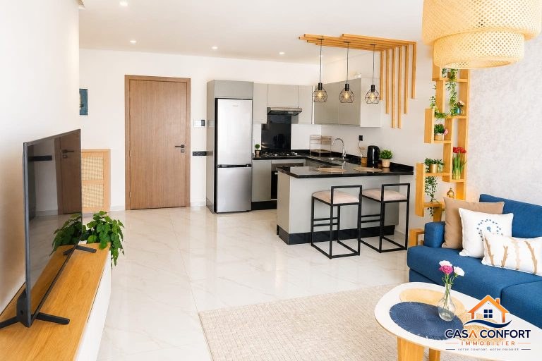 Location longue durée Studio les Princesses neuf haut standing meublé de 56 m² – Casablanca