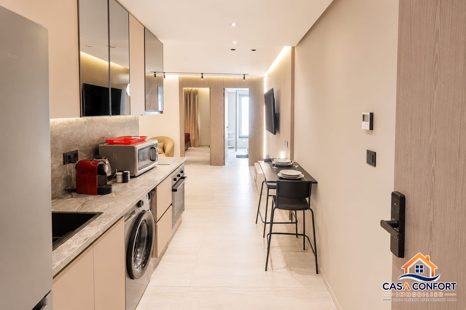 Lire la suite à propos de l’article Location studio meublé neuf haut standing de 41 m² meublé – Riviera, Casablanca