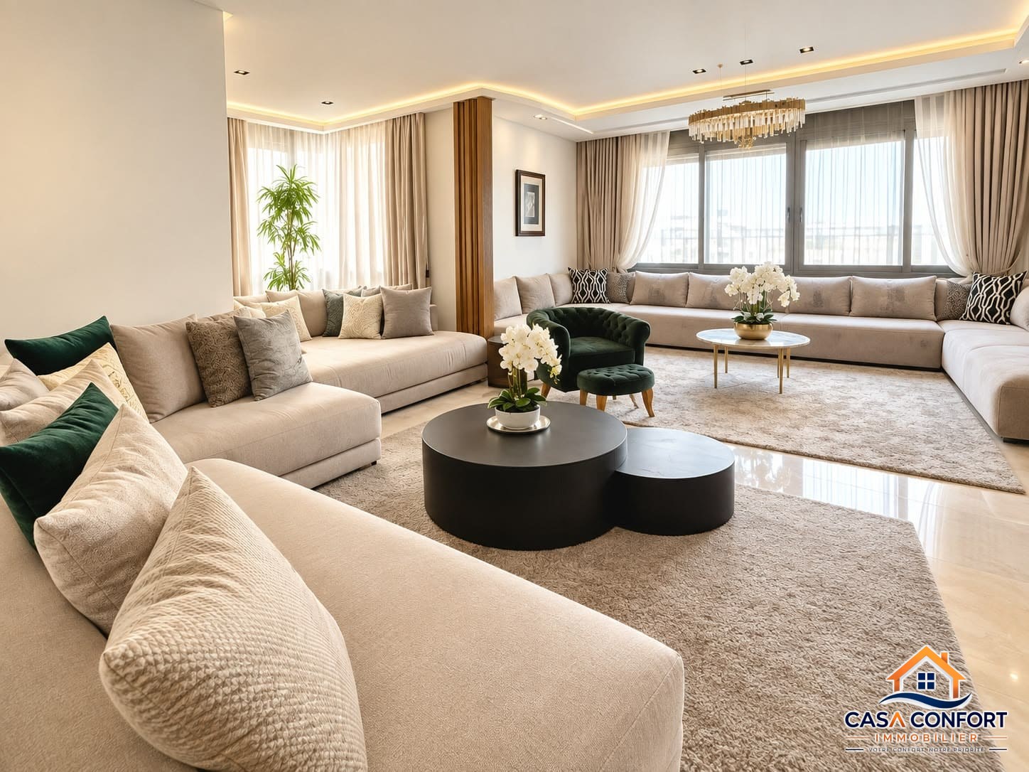 Lire la suite à propos de l’article Location Appartement 3 chambres meublé de 169 m² – Bd Anfa, Casablanca